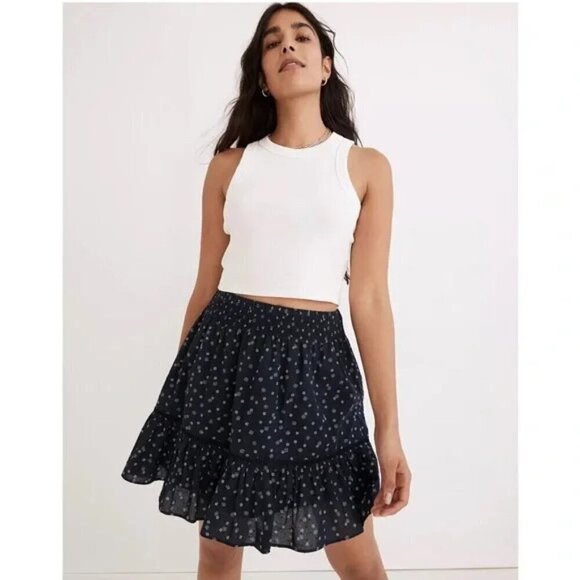 NWT Madewell  Floral Print Ruffle Skirt Size S - Picture 1 of 7